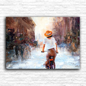 Devojka sa šeširom na bajsu