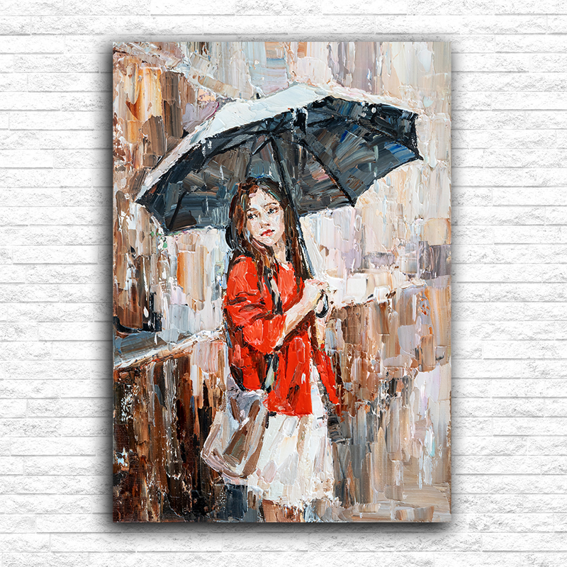 Devojka u crvenom sa kišobranom