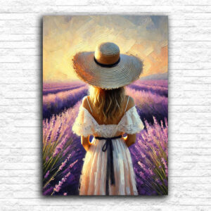 Devojka sa šeširom i lavanda