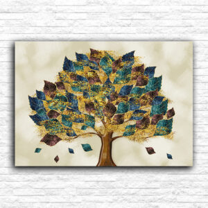 Drvo sa tirkiz i bordo listovima