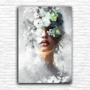 Devojka sa cvećem na licu